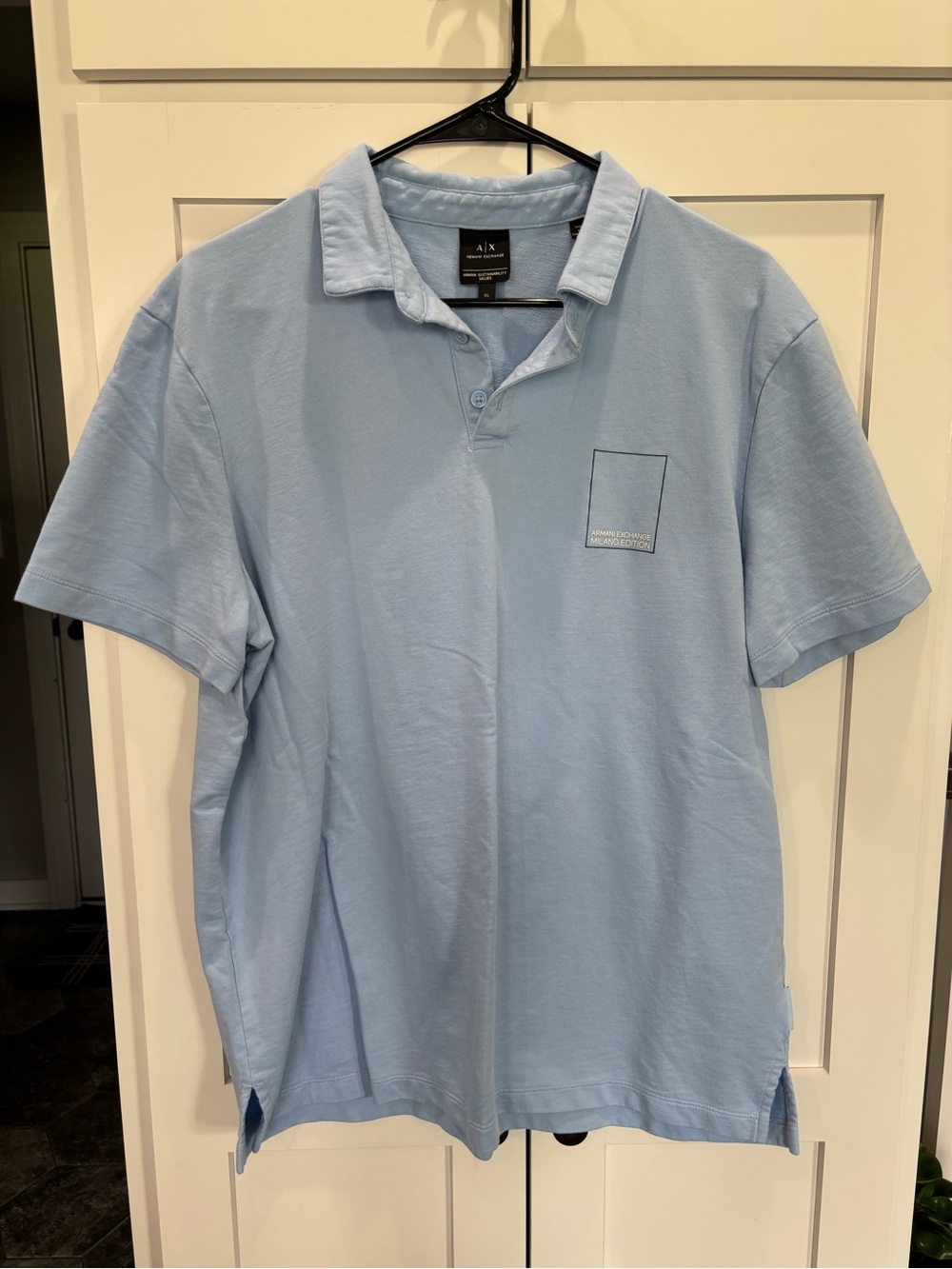 Armani Exchange Pale Blue Short Sleeve Polo